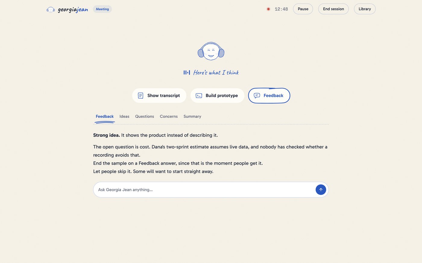 A feedback answer