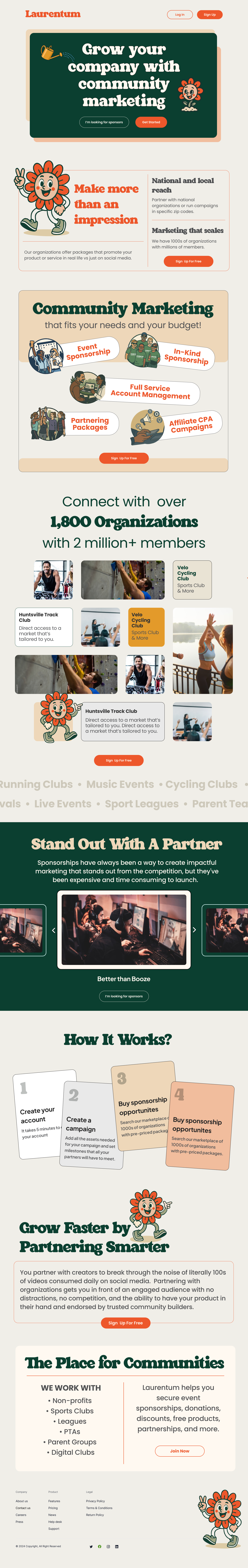 Laurentum marketing website homepage