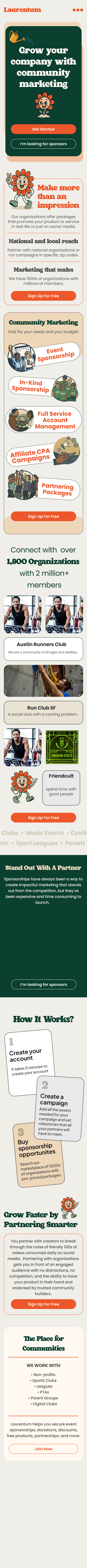 Laurentum mobile homepage