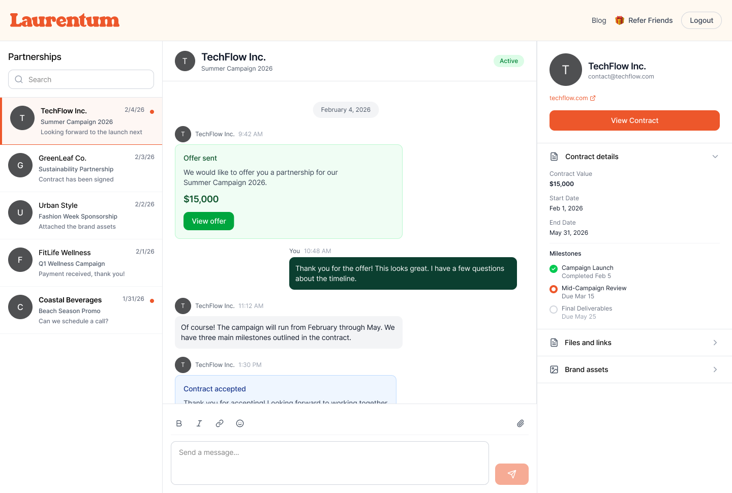Laurentum partner portal