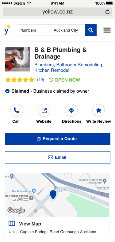 YP NZ mobile profile