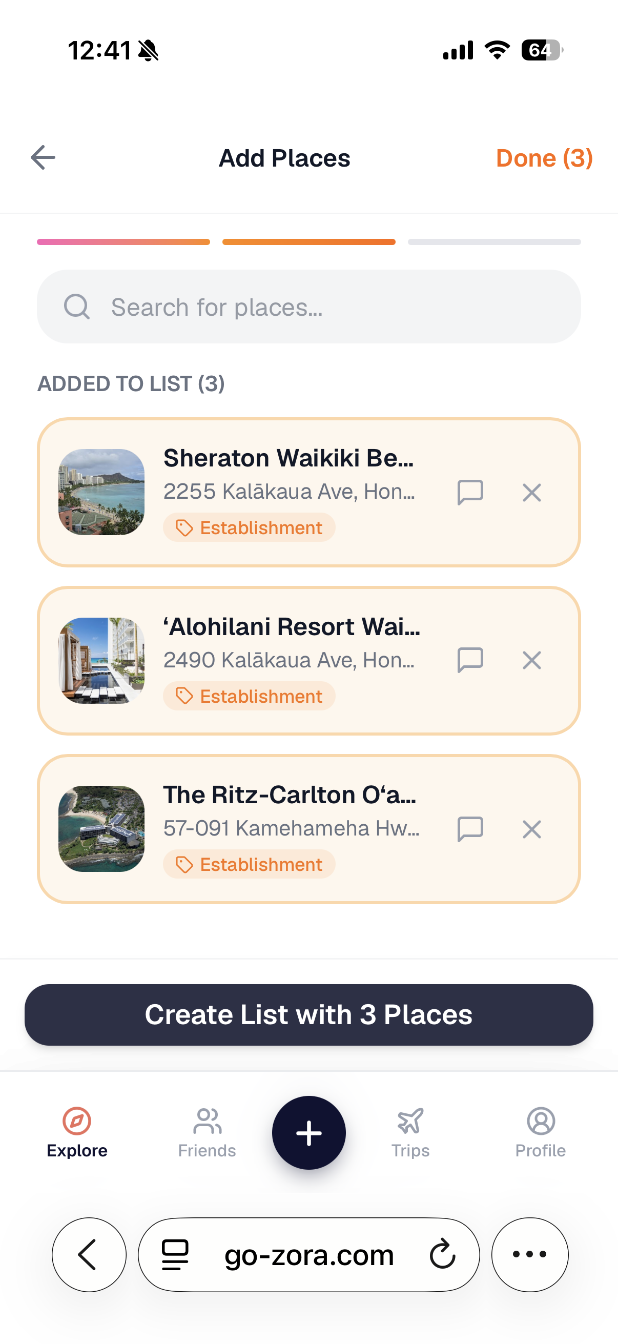 Add places