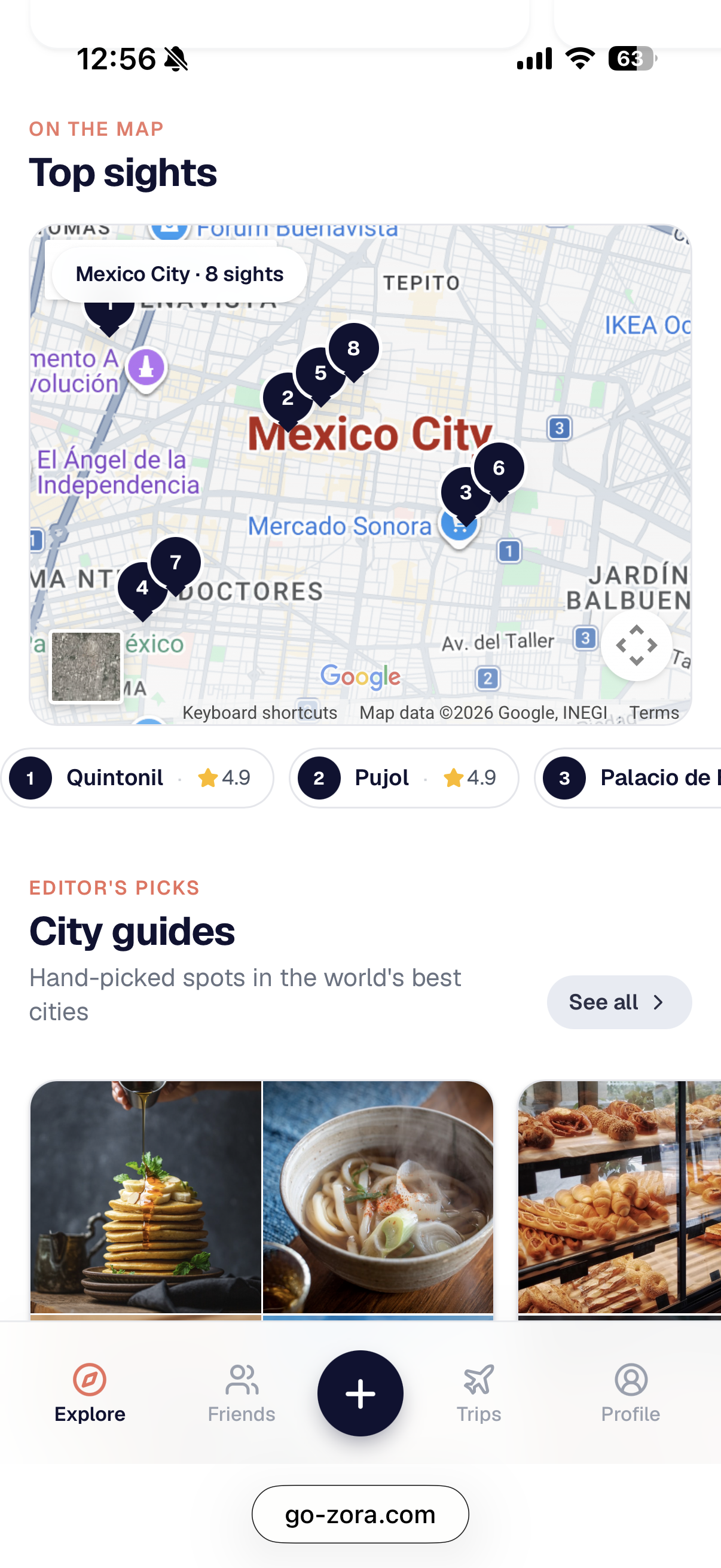 Top sights map