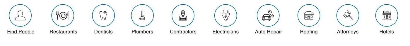 The ten category icon buttons on the redesigned homepage