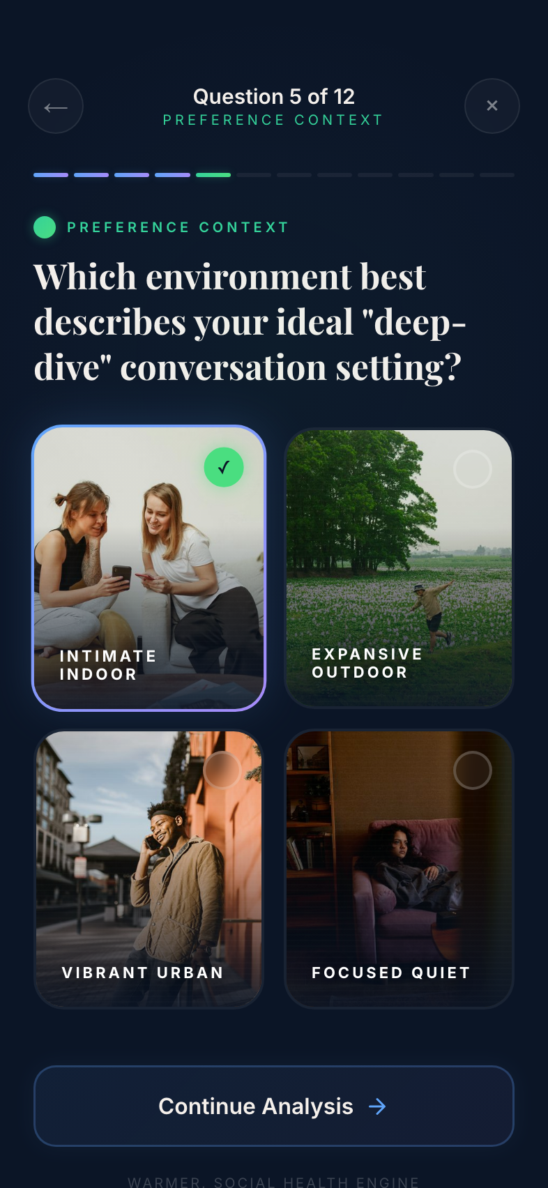 Image grid prototype on navy