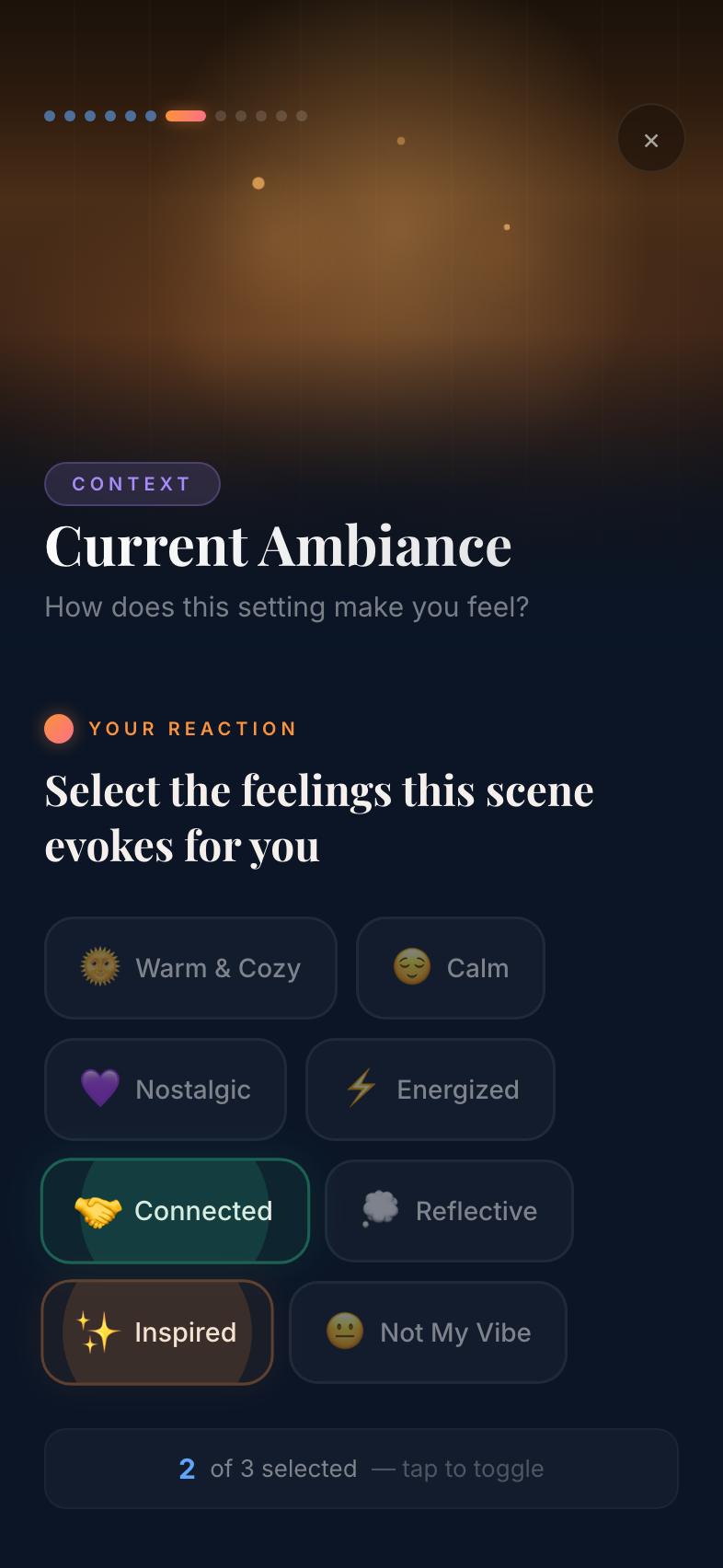 Vibe check prototype on navy